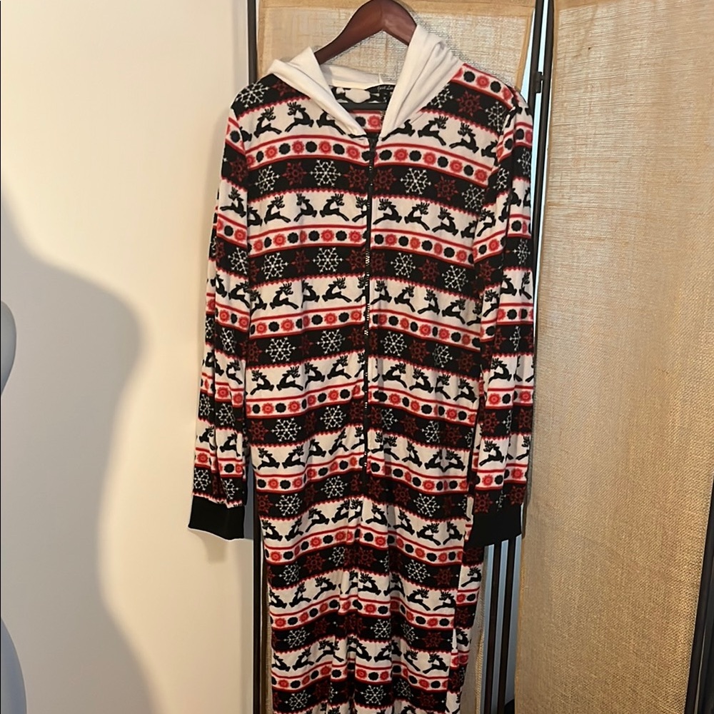 Just Love Black and Red Hooded Pajama Onesie